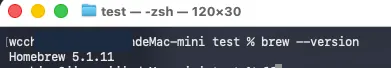 Homebrew version check in terminal